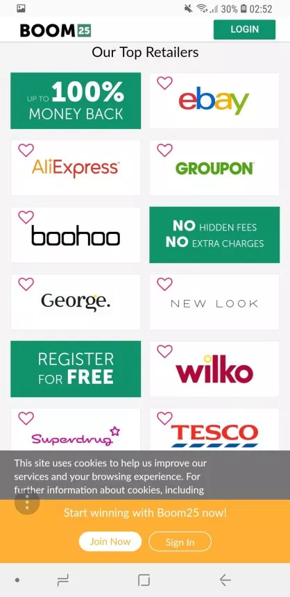 Boom25 - a selection of popular participating stores