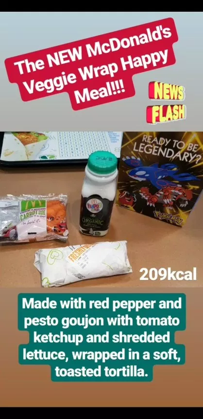 McDonald's vegetarian wrap Happy Meal